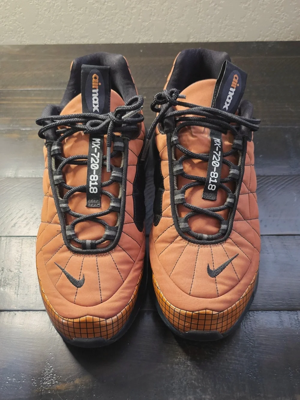 Nike Orange and Black Quilted MX-720-818 Sneakers